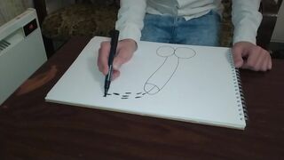 Stepdad Catches Stepson Drawing a Rod and Makes Him Ride His Thick Dong Bareback