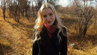 Teen playgirl loves to suck and fuck in nature! - Outdoor POV