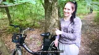 Helped a angel fix her bike in the middle of nowhere and she thanked me with a soaked outdoor doggystyle & swallowed all my cum