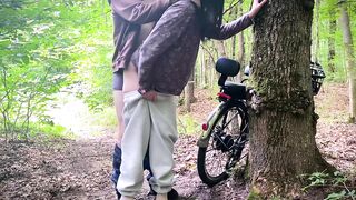 Helped a angel fix her bike in the middle of nowhere and she thanked me with a soaked outdoor doggystyle & swallowed all my cum