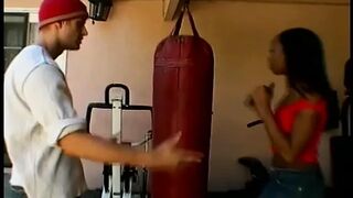 Chocolate whore Stacey Cash explains white novice-boxer who is the boss there