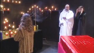 Lustful wench gets drilled in church