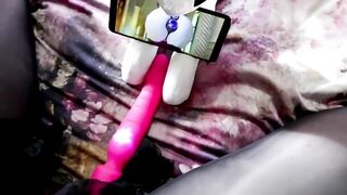 solo hunk in chastity cum with vibro and plush toy from mlp