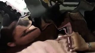 two gals get fingered in the booty while sucking knob and balls on their knees
