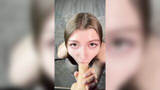 first Person Blowjob On My Knees Looking Up at YOU