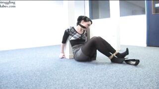 Office Playgirl Cuffed and Cleavegagged