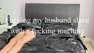 Banging my husband slave with a screw machine