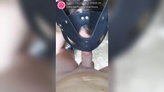 Cutie gives her boyfriend a fellatio-sex at the edge of a creek