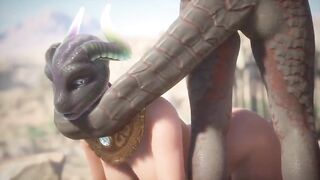 Dragon Lord Fucks Her Loyal Subject With her Tail