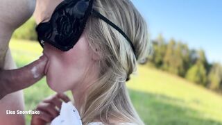 outdoor aktion with sexy blonde step sister with hard sex and big spunk fountain
