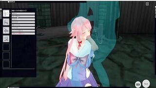 [CM3D2] The Future Diary comics - Yuno Gasai throat screwed