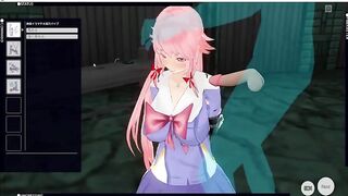 [CM3D2] The Future Diary comics - Yuno Gasai throat screwed