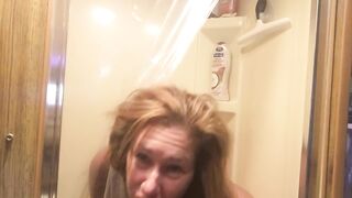 Goddessloves a valuable shower enema and doupche, watch water spray off my hard teats and DD titties! BJ