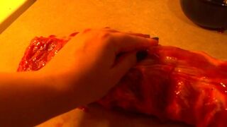 Rubbing you like a piece of meat hop eyou like my touch