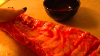 Rubbing you like a piece of meat hop eyou like my touch