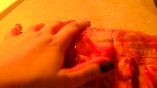 Rubbing you like a piece of meat hop eyou like my touch
