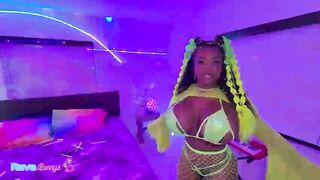 Ebony Girl Tia Maria Gets Her Gigantic Breasts Covered With Cum!