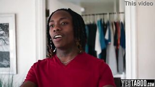 Big tits ebony lesbians let a BBC chap join 'em for a trio