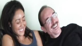 Anal debutante plowed by aged dude