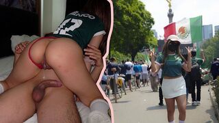 Amateur INFLUENCER with FAN FOR MONEY in the BOX vs MEXICO!! Cumming Inside Her Pussy at the World Cup!!