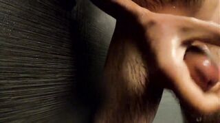 Taking Shower. Shaving. Masturbating my big schlong. Cockrash.