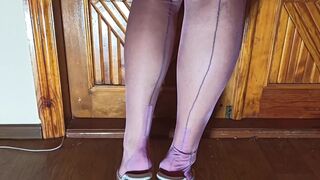 Lovely pussy in pink stockings, NylonKissa