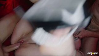 Dark Room Trap:Cute Pixie Cut Angel Gets Pounded by the Friends