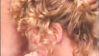 Busty golden-haired gets her booty pounded in her black lingerie