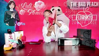Pussy stretching & Cutie solo masturbation - Petal Kiss Review - The Bad peach Sex tool deep testing.