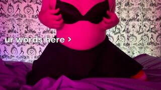 Fat sissy Emma spanks herself and offers her body to you