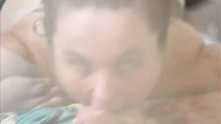 Busty Wench Chokes on Weenie then Titty Fucks