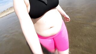 Frolicking Fluph: Pulic Beach Belly Play