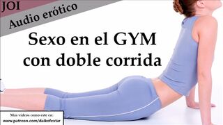 Ella entrena con sexo. Correte dos veces en el GYM sexual. JOI en español.