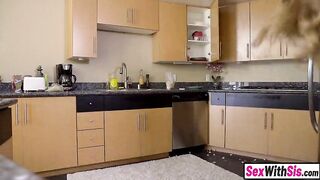 Bratty tiny teen step sister gets spanked and pounded by her step father