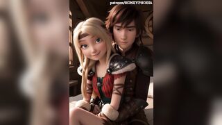 Astrid Hofferson and Hiccup filming their first sex movie How to train your Dragon 3D cartoon animation