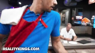 REALITY KINGS - Dez Hansen Serves Up A Hot Public Hookup Between Booths And Tables