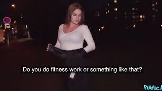 Public Agent - College teen with natural boobs goes flushed red when this chick orgasms