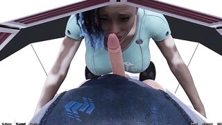 Stranded in Space - Sexy Oral-job by Vitiligo Girl