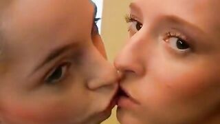 Lesbian teens on the pool table
