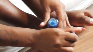 Ebony blue toenails painting!