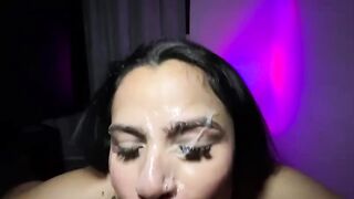 ??My friend's girlfriend takes my knob, I cover her face and mouth with cum