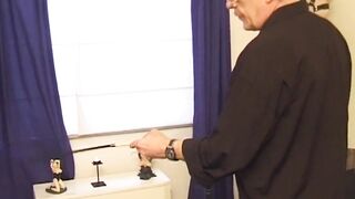 Blindfolded Aged Brunette MILF Endures Fleshly Intimate Inspection