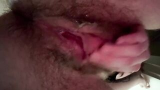 Leaking Moist Curly Twat Close Up ftm Fingering
