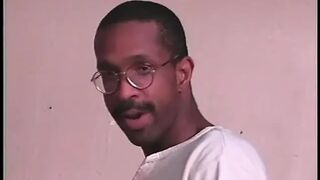 Slutty golden-haired MILF deep throats a massive black rod before rough bang