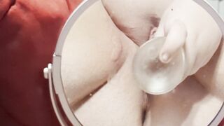 BBW plays with pussy recent out the shower
