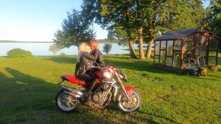 Excited playgirl rides bike and shlong - Dreamescapades