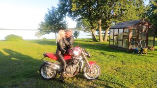 Excited playgirl rides bike and shlong - Dreamescapades
