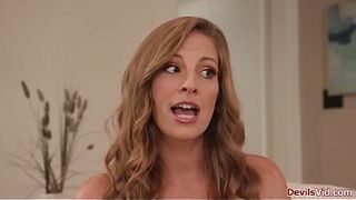 MILF Annie King finds out her bff Danielle Renae is her husbands headmistress.The big titties wife is down for a trio as they take turns riding his wang