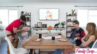 Scarlett Mae's Free Use Swap Twat Inspires Myra Moans to Be Dicked Down on Game Table