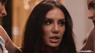 Isa Bella and her stepmom Anissa Kate invite her principal Remy Rune to have 3some.The milf is facesitting while stepdaughter is twat licking.